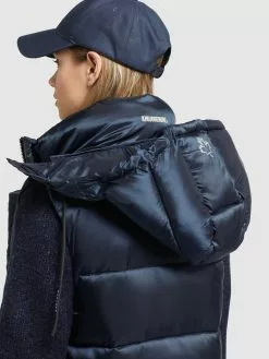 Khujo Vestes Sans Manches Gilet Tourin Femme Bleu Marine -Khujo Soldes Boutique 092c0d73916efa49b1804f63e823d9b5