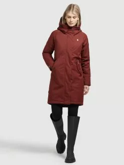 Khujo Parkas Parka Mi-saison Femme Rouge Rouille -Khujo Soldes Boutique 0ab47665528fbc0131f15e8c85504190