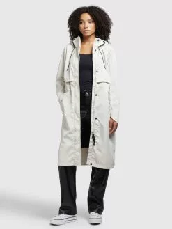 Khujo Manteaux De Mi-saison Manteau Mi-saison Jomana Femme Blanc Cassé -Khujo Soldes Boutique 0f8f320673ab9b2c81c0229b1a13fb27