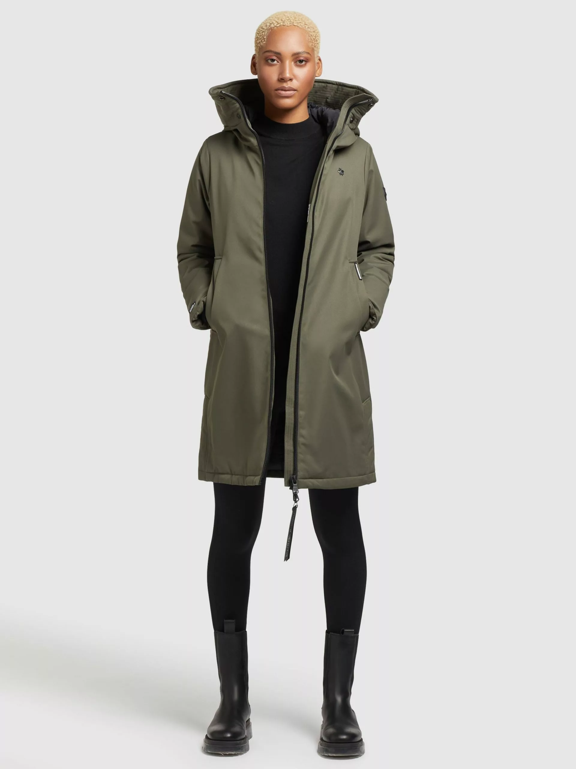 Khujo Manteaux De Mi-saison Manteau Mi-saison LISAD Femme Kaki 5 Khujo Manteaux De Mi-saison Manteau Mi-saison LISAD Femme Kaki â Image 3