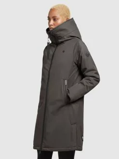 Khujo Manteaux De Mi-saison Manteau Mi-saison LISAD Femme Gris Foncé -Khujo Soldes Boutique 1c99d8c5d0faddac8733ac7c5e72ed09