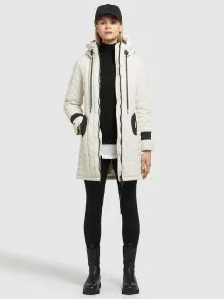 Khujo Manteaux De Mi-saison Manteau Mi-saison Jerry Femme Blanc Cassé -Khujo Soldes Boutique 3044d15d353e854ecbfc7d1d44d13f1d