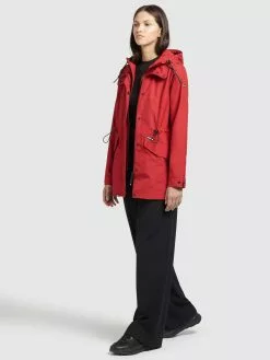 Khujo Parkas Parka Mi-saison FELINA Femme Rouge -Khujo Soldes Boutique 369a4e99b7526cbe6020dc8e66fa6c19