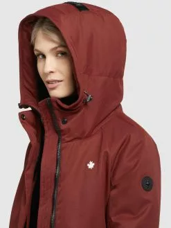 Khujo Parkas Parka Mi-saison Femme Rouge Rouille -Khujo Soldes Boutique 3b941b3d10e195148079486c55646784