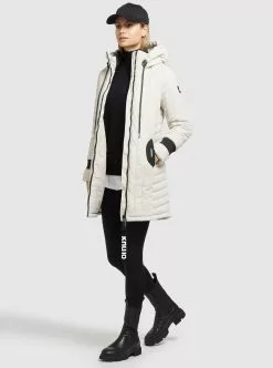 Khujo Manteaux De Mi-saison Manteau Mi-saison Jerry Femme Blanc Cassé -Khujo Soldes Boutique 5c09d18b9c83608bd8adbb478faa7958