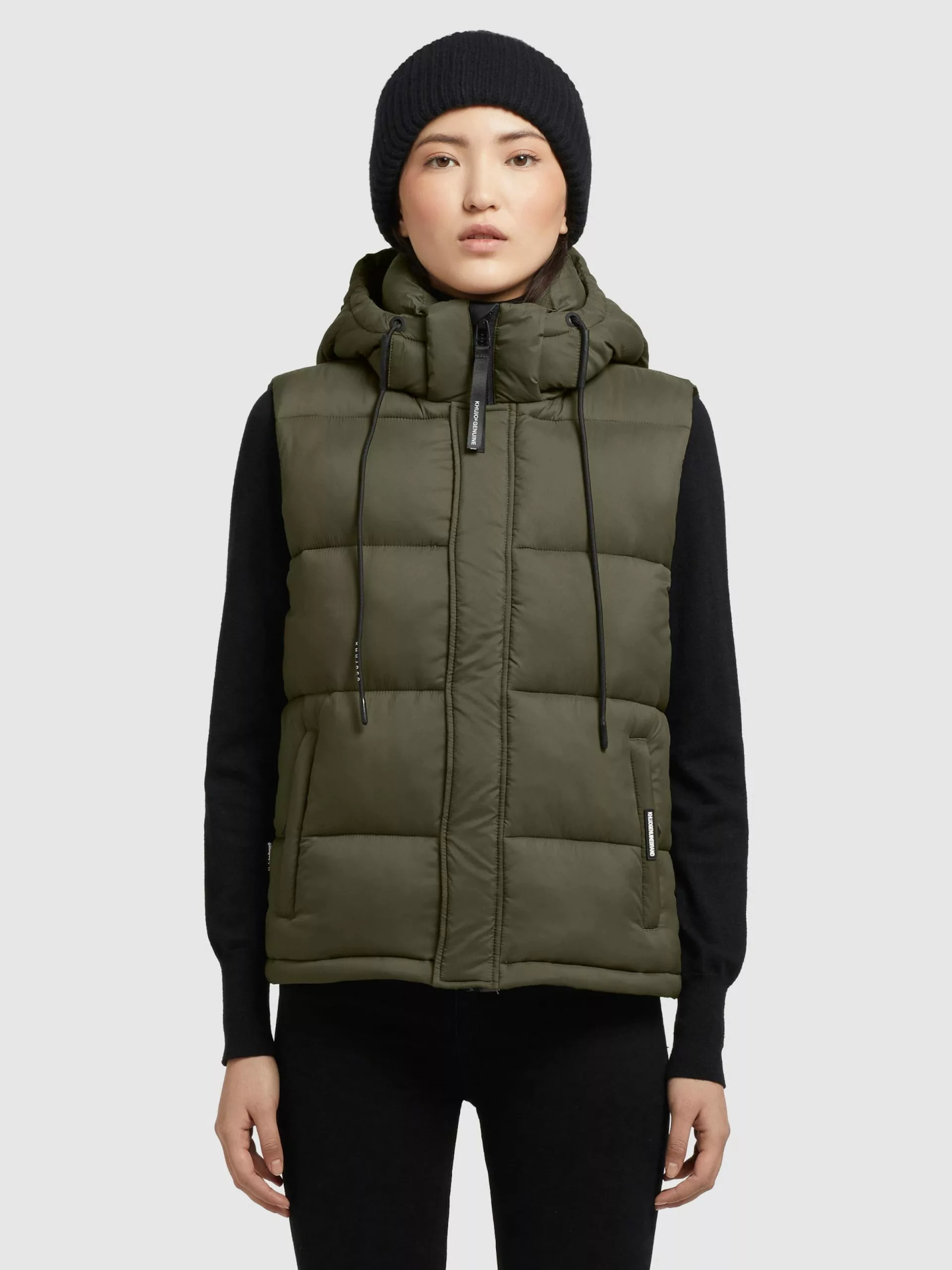 Khujo Vestes Sans Manches Gilet Eden Femme Kaki 4 Khujo Vestes Sans Manches Gilet Eden Femme Kaki â Image 2