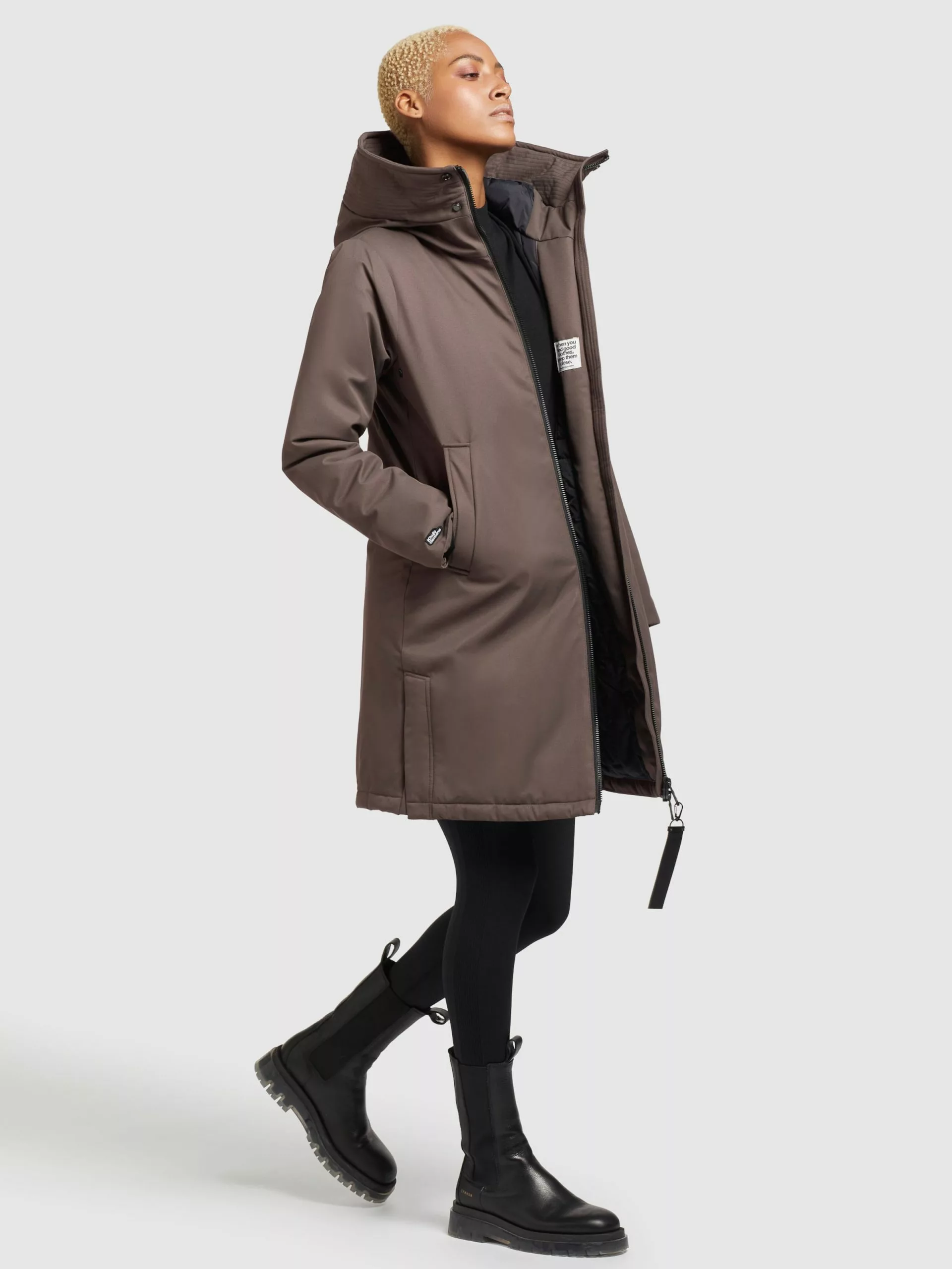 Khujo Manteaux De Mi-saison Manteau Mi-saison Lisad Femme Moka 8 Khujo Manteaux De Mi-saison Manteau Mi-saison Lisad Femme Moka â Image 6