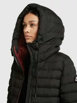 Khujo Vestes De Mi-saison Veste Mi-saison Lovina Femme Noir -Khujo Soldes Boutique 66e2be75450464a4428d0e1a47be6443