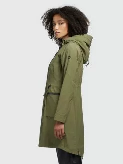 Khujo Parkas Parka Mi-saison Femme Olive -Khujo Soldes Boutique 69fe582c21e6445466567f2c00d291f8