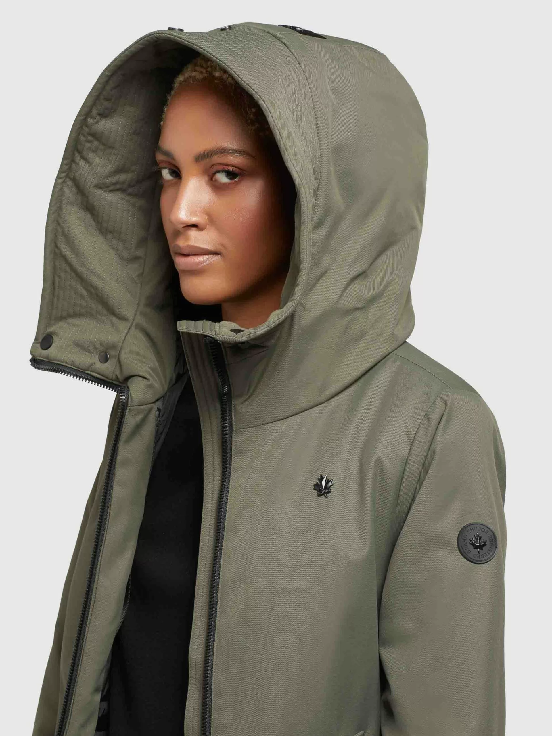 Khujo Manteaux De Mi-saison Manteau Mi-saison LISAD Femme Kaki 9 Khujo Manteaux De Mi-saison Manteau Mi-saison LISAD Femme Kaki â Image 7