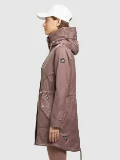 Khujo Parkas Parka Mi-saison ONDA2 Femme Marron -Khujo Soldes Boutique 6e2570ac841c6ec427477a06402e9429