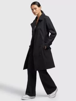 Khujo Trenchs Manteau Mi-saison Sarina Femme Noir -Khujo Soldes Boutique 77807bdd7b6ce7b6b4116f3ed37da47b