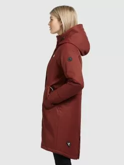 Khujo Parkas Parka Mi-saison Femme Rouge Rouille -Khujo Soldes Boutique 8018418f70722048f45ad2679968c070