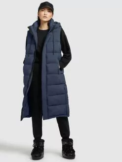 Khujo Vestes Sans Manches Gilet Tourin Femme Marine -Khujo Soldes Boutique 84354414e5961683814db7ff46fa6b0d