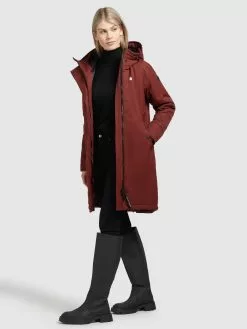 Khujo Parkas Parka Mi-saison Femme Rouge Rouille -Khujo Soldes Boutique 88c7a010b382917fe939d8c4a0207619
