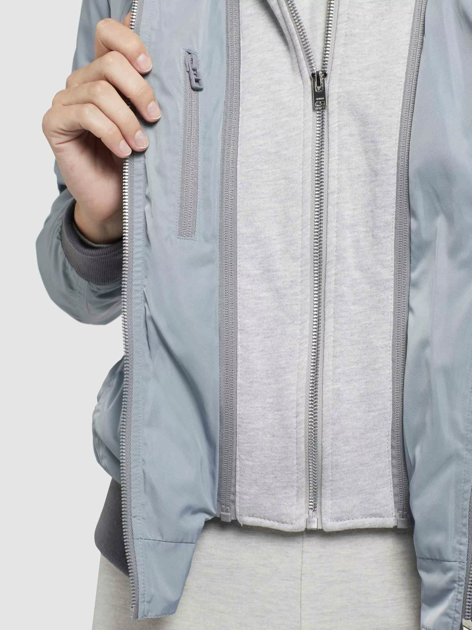 Khujo Vestes De Mi-saison Veste Mi-saison PERSEE Femme Bleu Clair / Gris 10 Khujo Vestes De Mi-saison Veste Mi-saison PERSEE Femme Bleu Clair / Gris – Image 8