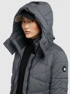 Khujo Manteaux De Mi-saison Manteau Mi-saison Fitt Light Femme Gris Foncé -Khujo Soldes Boutique 959775e15a869d9e0a85823ab0496e27