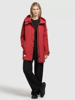 Khujo Vestes De Mi-saison Veste Mi-saison Femme Rouge -Khujo Soldes Boutique 994ff7213d8ae602d3ca0afbc62af715