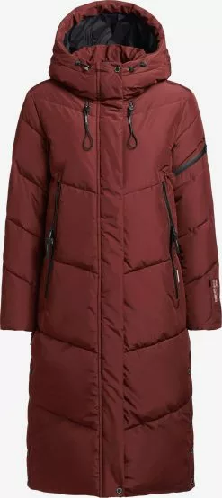 Khujo Manteaux Dhiver Manteau D’hiver SONJE4 Femme Rouge Rouille