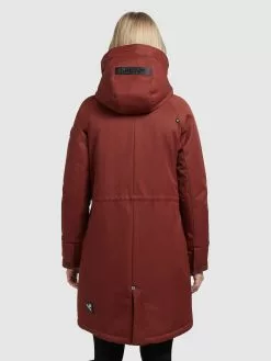 Khujo Parkas Parka Mi-saison Femme Rouge Rouille -Khujo Soldes Boutique aae34fa000e1719f6ff3d7ed57fc74ac