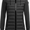 Khujo Manteaux Dhiver Manteau D’hiver Ruth Femme Noir