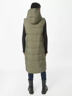 Khujo Vestes Sans Manches Gilet Tourin Femme Kaki -Khujo Soldes Boutique cf409bf99b4ba760e0f5e5567b0cf87f