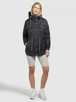 Khujo Vestes De Mi-saison Veste Mi-saison PRAYATA Femme Gris Foncé -Khujo Soldes Boutique dcb9765212332223765b801c6c93d799