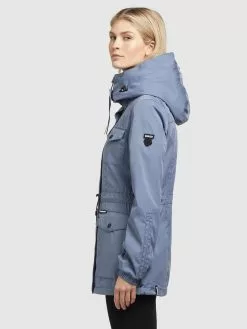 Khujo Parkas Parka Mi-saison ELST Femme Bleu -Khujo Soldes Boutique e0929637cd576a68cc3a81321bb233ce