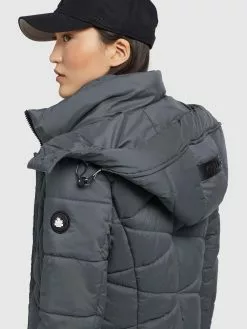 Khujo Manteaux De Mi-saison Manteau Mi-saison Fitt Light Femme Gris Foncé -Khujo Soldes Boutique e90d9aec24b7751ba7c543f01b2adc73